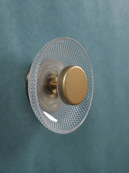 Moderne farvet glas væglampe | Tekstureret LED disklys