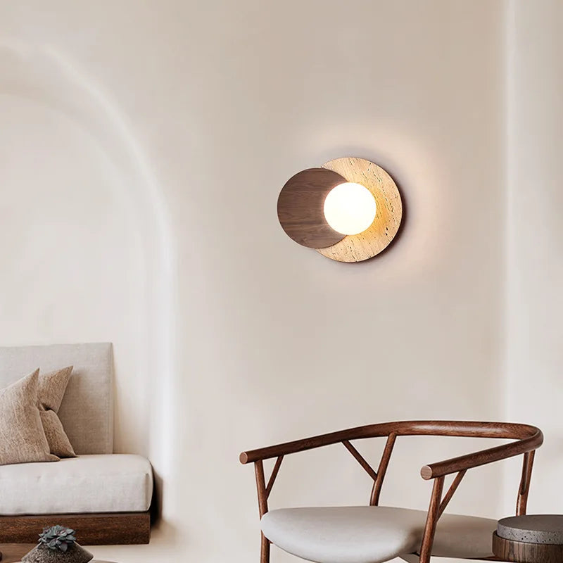 Lampă de perete din piatră Wabi-Sabi | Design modern cu textură naturală