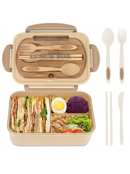 MealMate | Bento-Lunchbox mit Besteck | 4 Fächer & auslaufsicheres Design