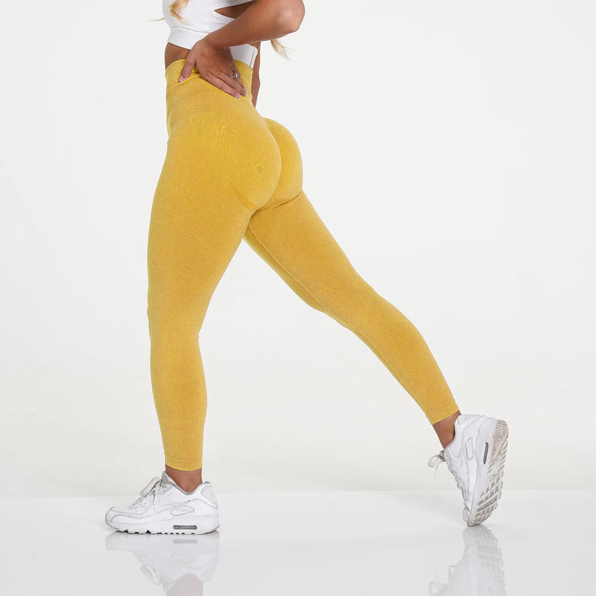 Leggings de Cintura Alta para Pickleball, Calças de Yoga Sem Costuras e Elásticas