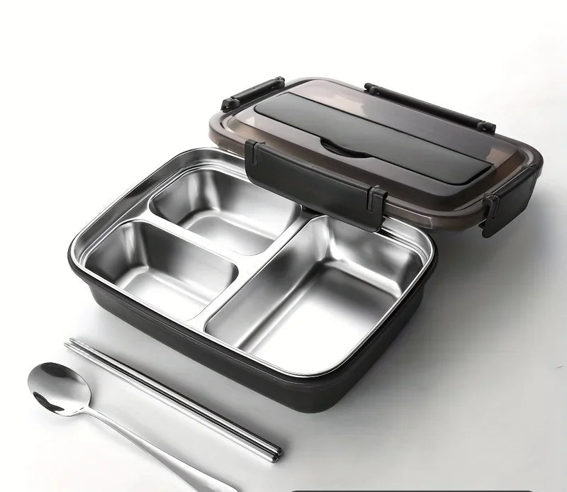 Stainless Steel BentoBox | Leak-Proof Lunch Box with 3 Compartments – Durable & Easy-Clean