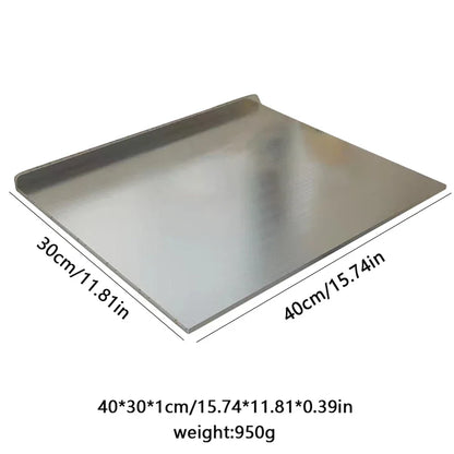 Tábua de Corte em Aço Inoxidável | Painel Dupla Face para Cortar e Amassar – Ferramenta de Cozinha Durável
