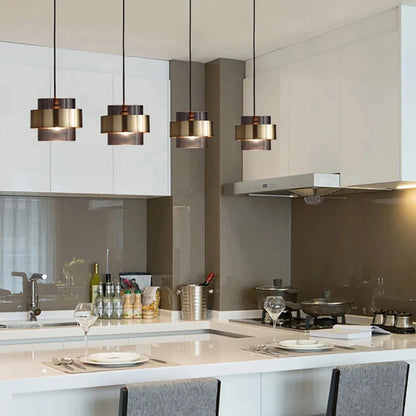 Nordische Glas-Pendelleuchte | Modernes Messing-Zylinderd Design