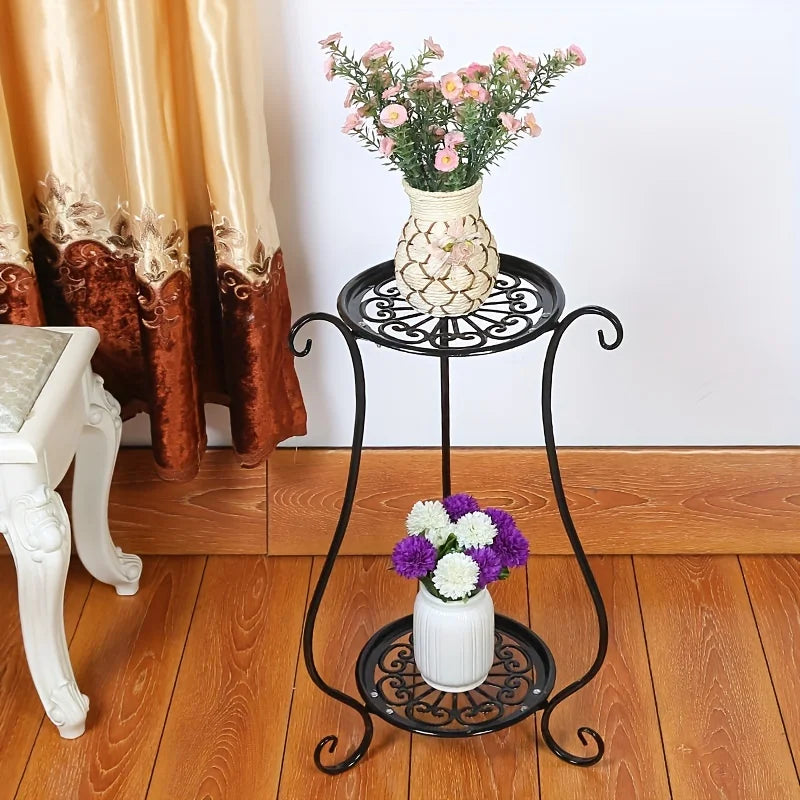 Metal Plant Stand | Double-Layer Indoor & Outdoor Flower Pot Holder