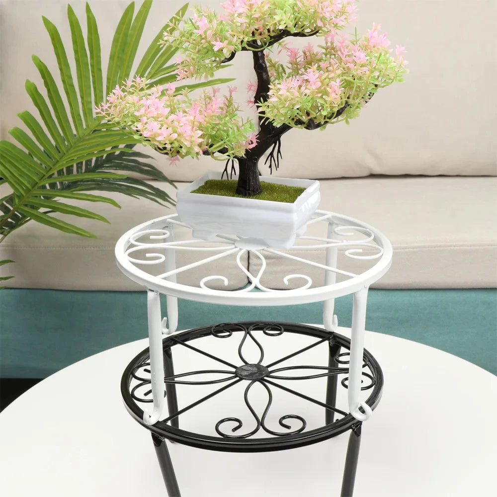 Metal Plant Stand | Round Flower Pot Holder for Indoor & Outdoor Use – Durable Iron Planter Rack