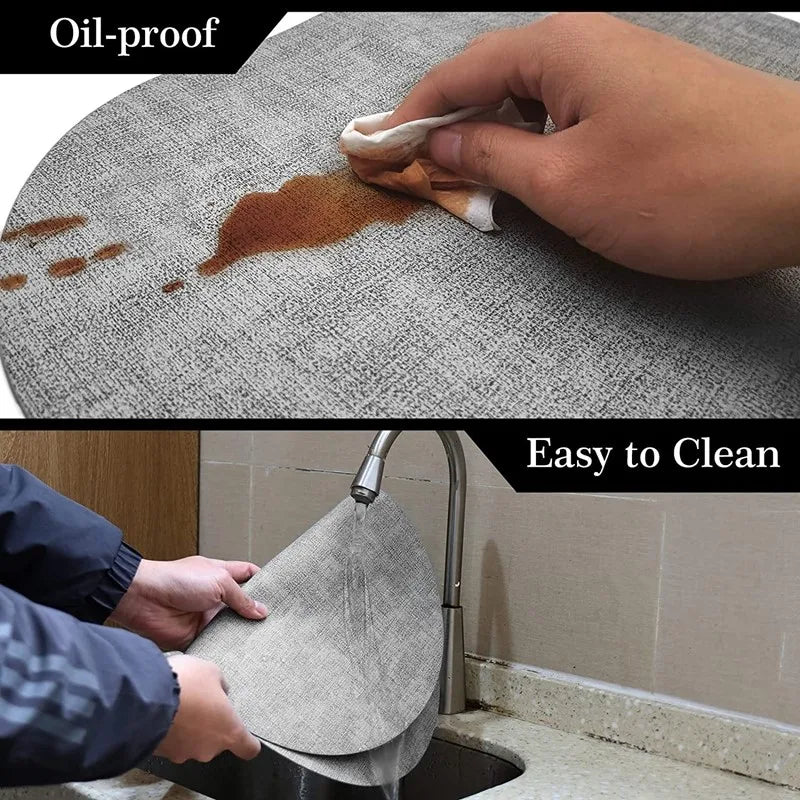 LinoMat | Oval Faux Leather Placemats | Heat Resistant &amp; Non-Slip