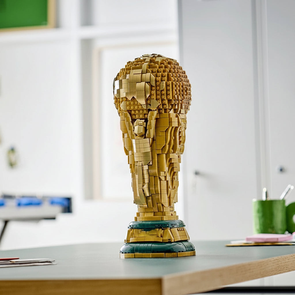 Decoração de Troféu Taça do Mundo Futebol Ouro Prémio de Exposição em Plástico