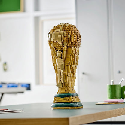 Decoração de Troféu Taça do Mundo Futebol Ouro Prémio de Exposição em Plástico