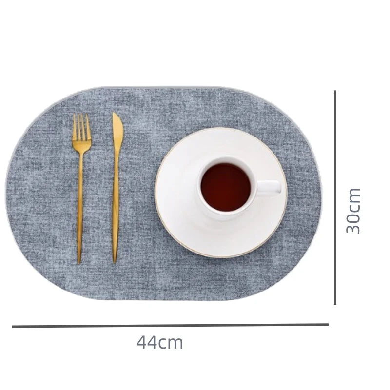 LinoMat | Oval Faux Leather Placemats | Heat Resistant &amp; Non-Slip