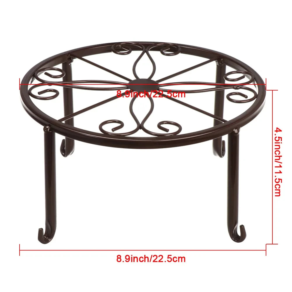 Metal Plant Stand | Round Flower Pot Holder for Indoor & Outdoor Use – Durable Iron Planter Rack
