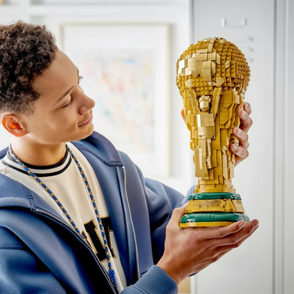 Decoração de Troféu Taça do Mundo Futebol Ouro Prémio de Exposição em Plástico