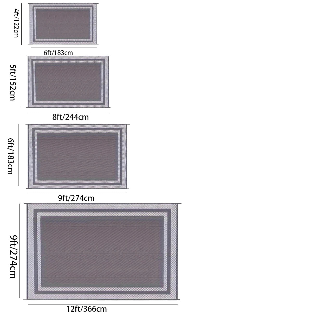 Coastal Retreat Outdoor Rug | Grey & White Reversible Patio Mat