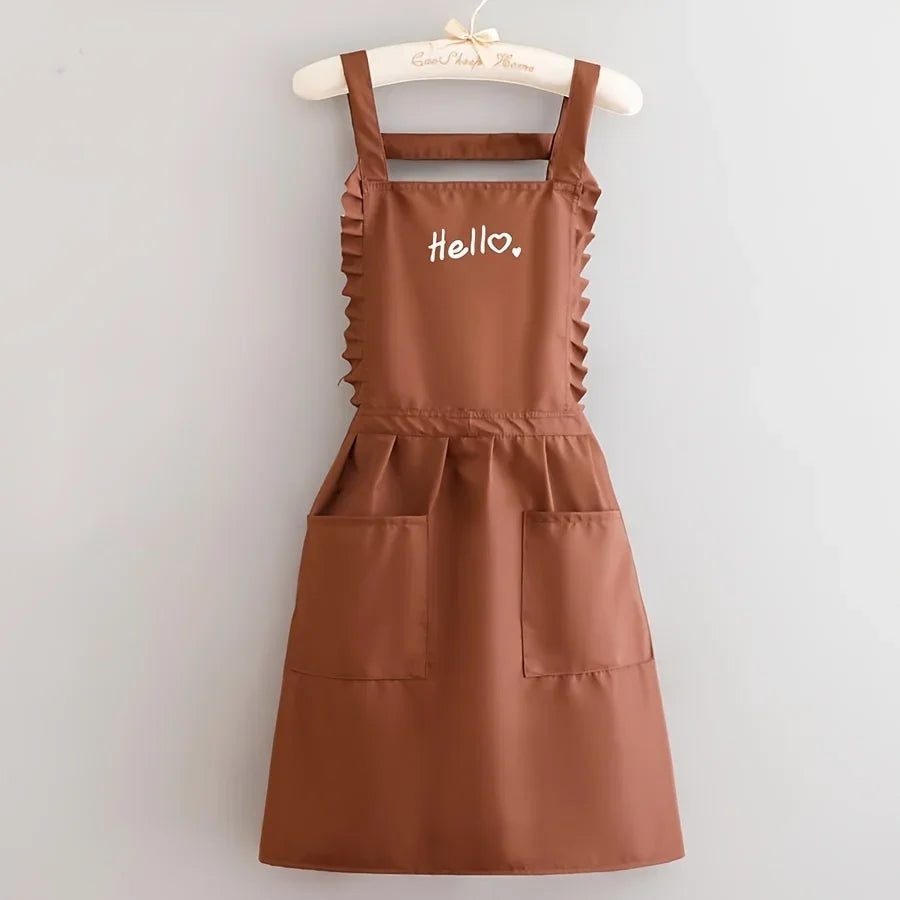 FloraBelle | Princess Style Waterproof Apron | Floral Work Uniform