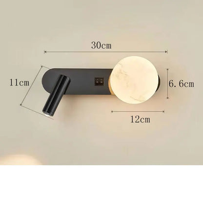 LunarBeam Candeeiro de Parede Duplo | Design Moderno Nórdico para Mesa de Cabeceira