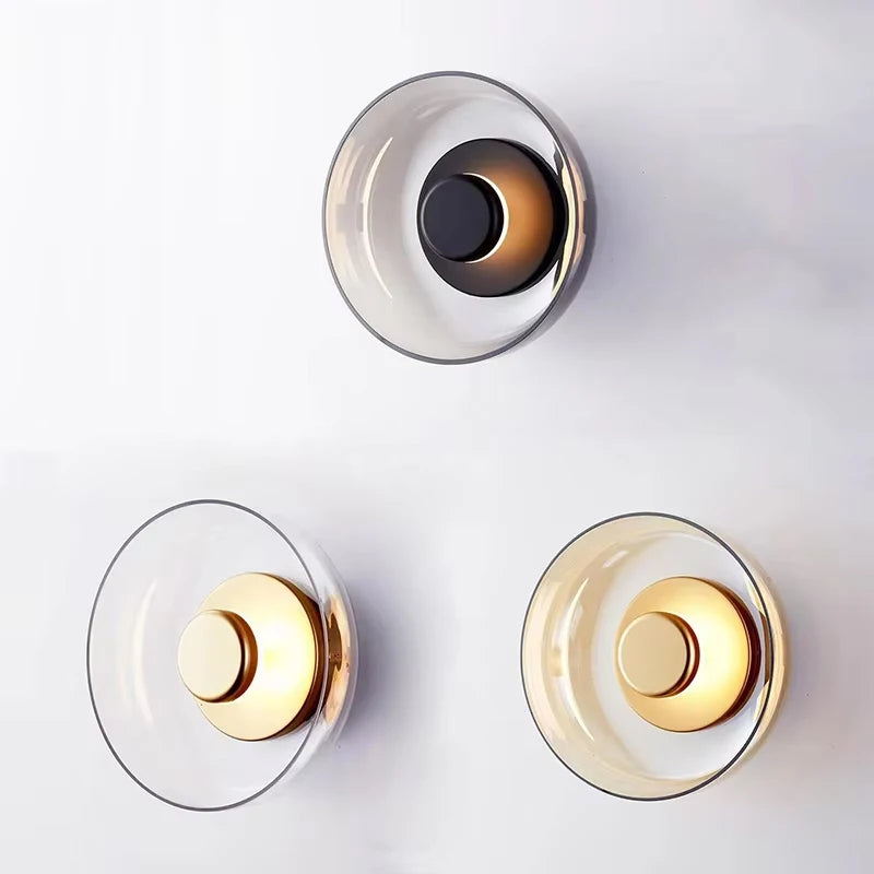 Nordic Glass LED Wall Sconce | Modern Round Decorative Wall Light