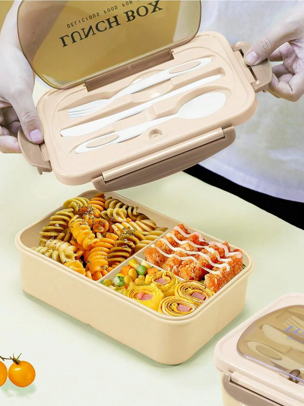 MealMate | Bento-Lunchbox mit Besteck | 4 Fächer & auslaufsicheres Design