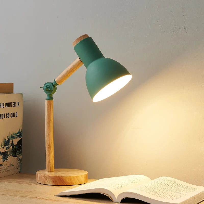 Nordic Wooden Desk Lamp | Adjustable Modern Table Light