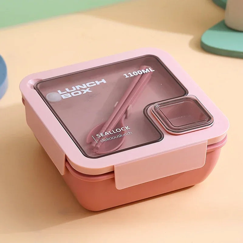 BentoGo Lunch Box | Portable Leak-Proof Bento with Cutlery – Microwave & Dishwasher Safe