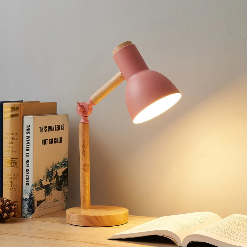 Nordic Wooden Desk Lamp | Adjustable Modern Table Light