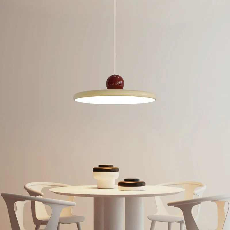 Lampada a Sospensione Disco Volante Nordico | Lampada da Soffitto LED Stile Crema