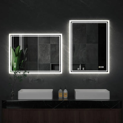 LuvoGlow | LED-Badezimmerspiegel | Rahmenlos dimmbar mit Antibeschlagfunktion