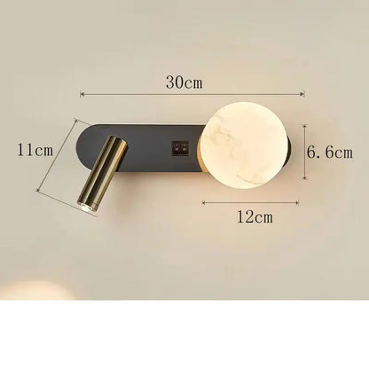 LunarBeam Candeeiro de Parede Duplo | Design Moderno Nórdico para Mesa de Cabeceira