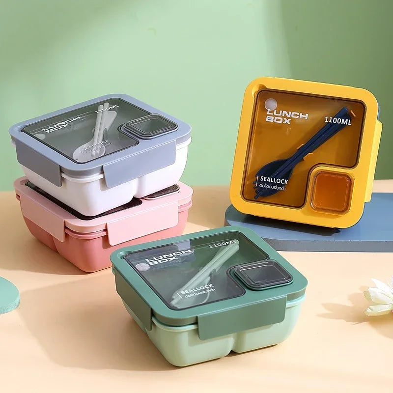 BentoGo Lunch Box | Portable Leak-Proof Bento with Cutlery – Microwave & Dishwasher Safe