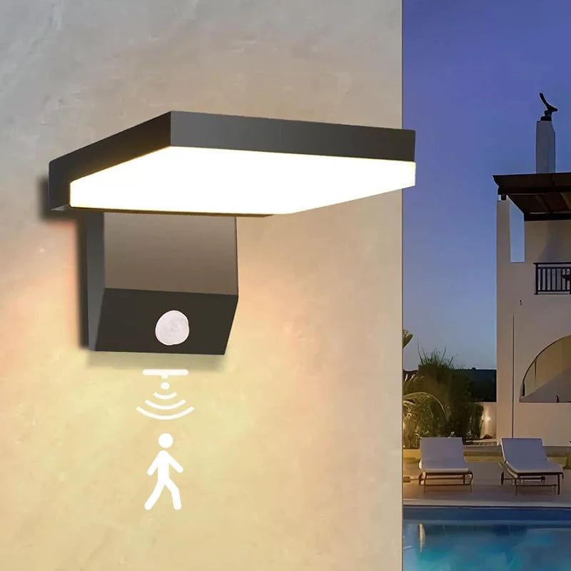 LumiFold Lámpara de Pared Exterior | IP65 Impermeable y Opción con Sensor de Movimiento