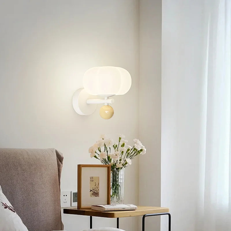 Lámpara de Pared Calabaza Nórdica | Aplique Moderno de Vidrio y Metal
