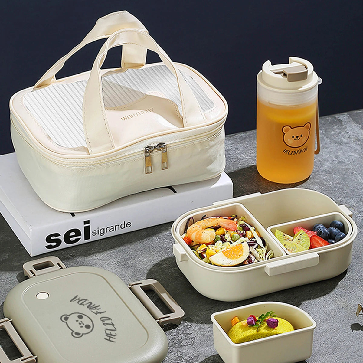 FreshMate | Portable Bento Lunch Box | Leak-Proof with 3 Compartments
