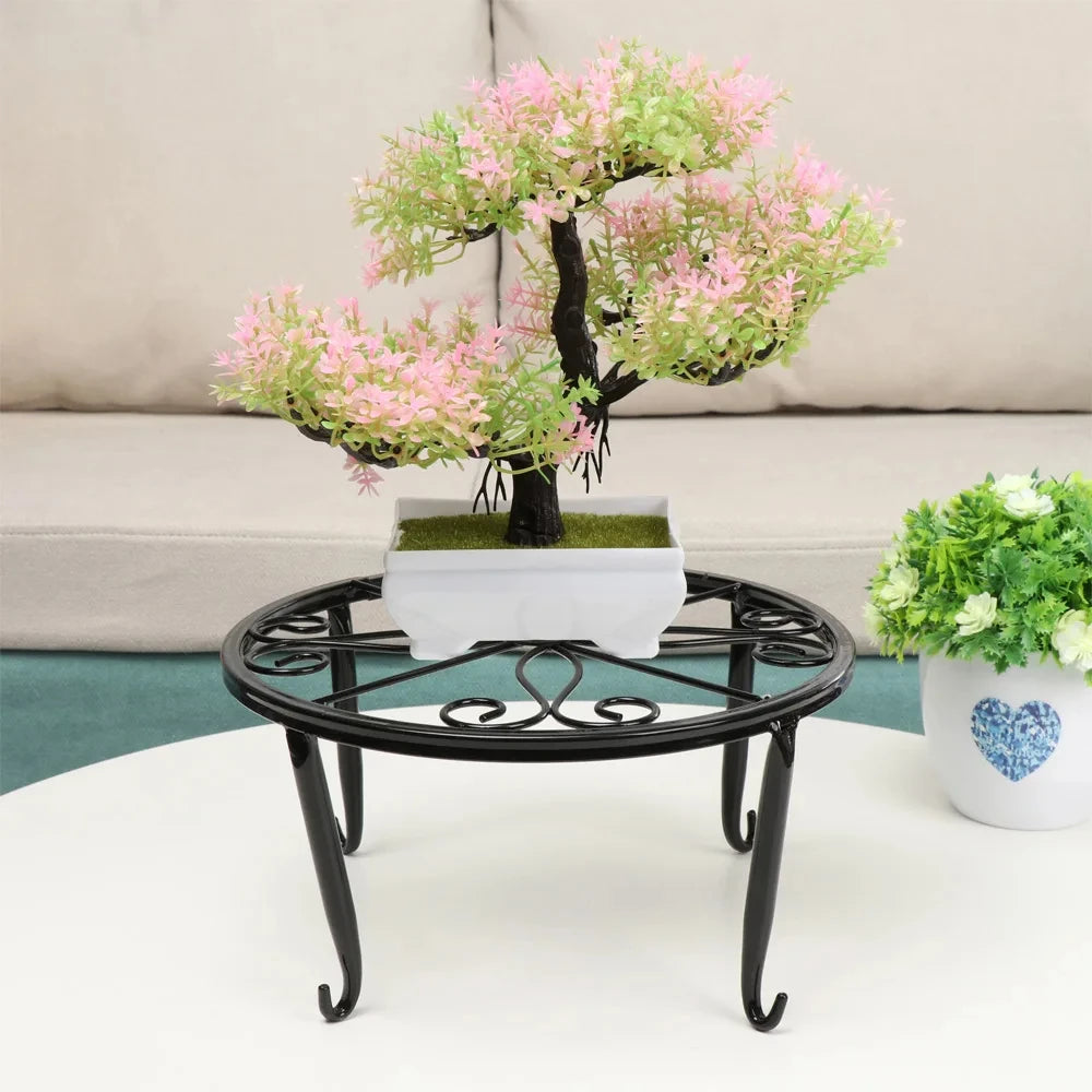 Metal Plant Stand | Round Flower Pot Holder for Indoor & Outdoor Use – Durable Iron Planter Rack