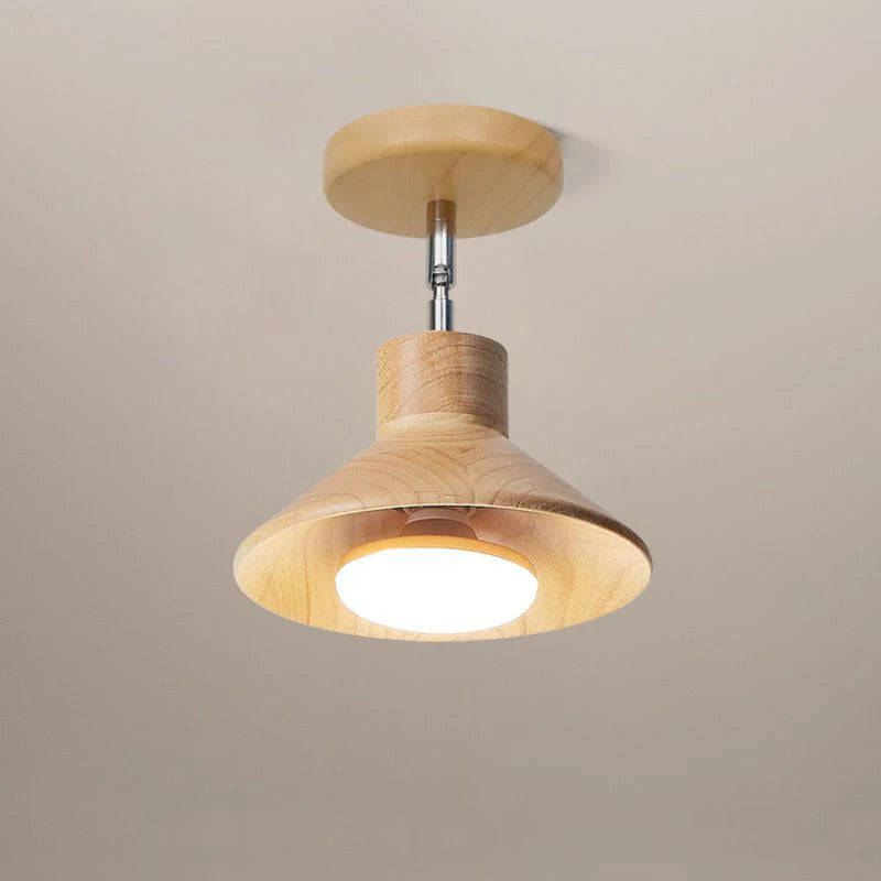 NordicWood Ceiling Lamp | Natural Timber Cone Design