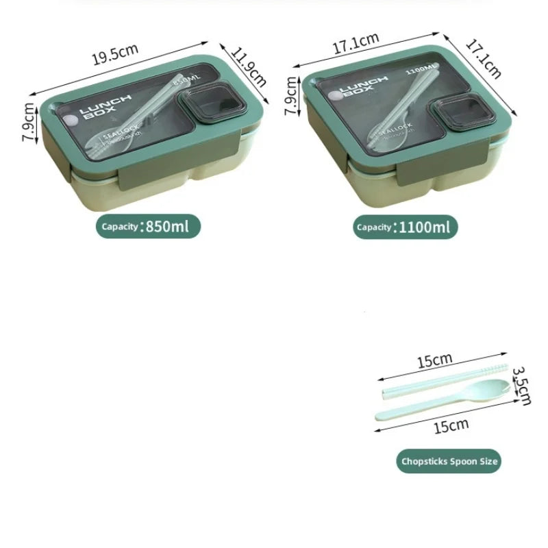 BentoGo Lunch Box | Portable Leak-Proof Bento with Cutlery – Microwave & Dishwasher Safe