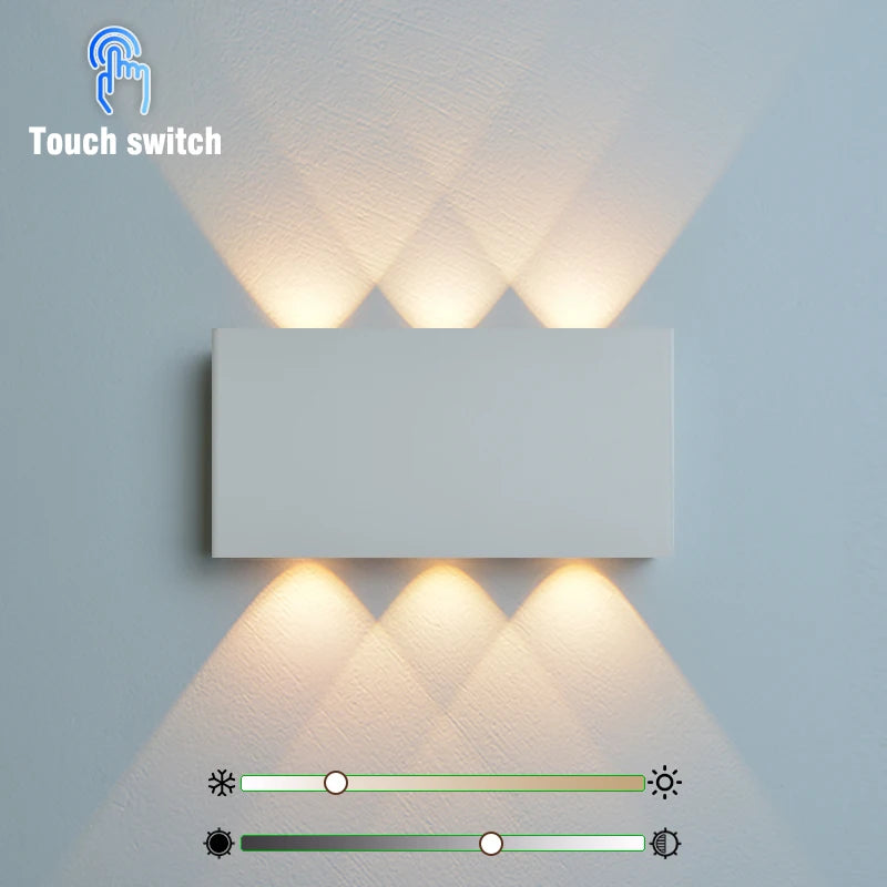 LumiBlock Genopladelig Væglampe | Minimalistisk Træstrukturdesign