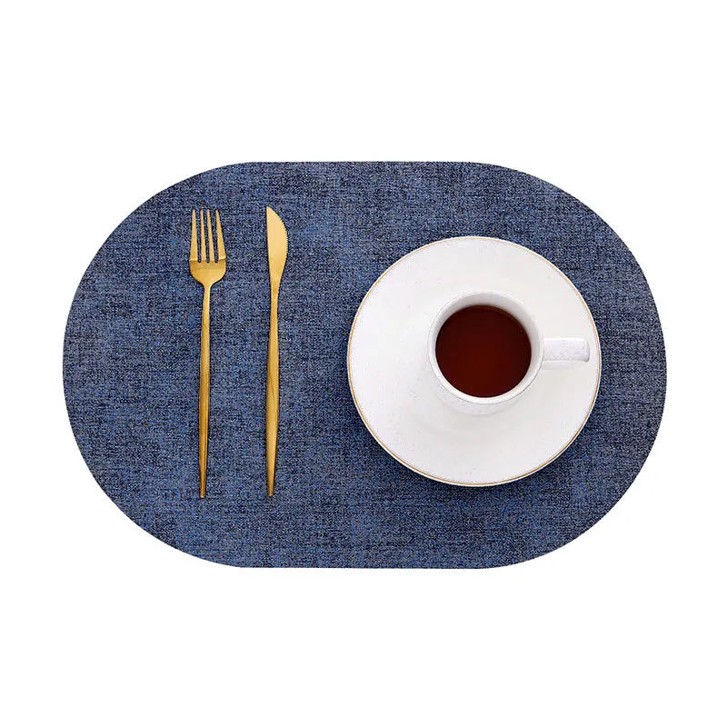 LinoMat | Oval Faux Leather Placemats | Heat Resistant &amp; Non-Slip