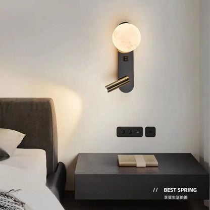 LunarBeam Candeeiro de Parede Duplo | Design Moderno Nórdico para Mesa de Cabeceira