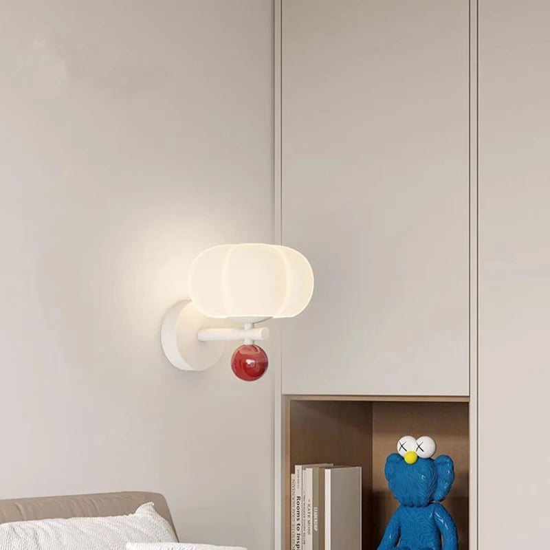 Nordic Pumpkin Wall Lamp | Modern Glass & Metal Sconce