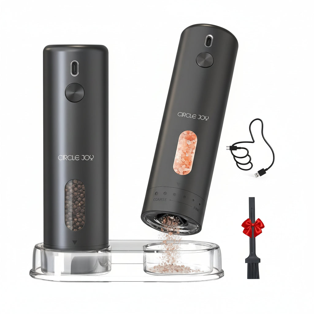 Juego de molinillos eléctricos para sal y pimienta con base de carga recargable por USB ProMax
