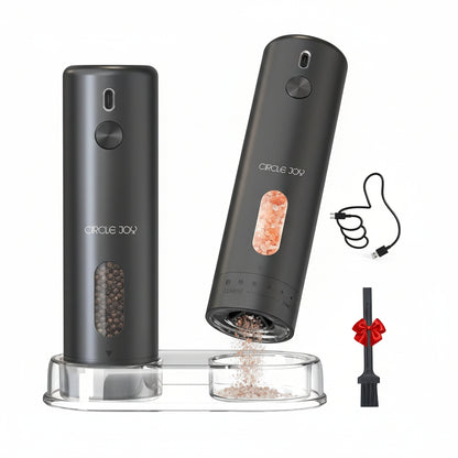 Juego de molinillos eléctricos para sal y pimienta con base de carga recargable por USB ProMax