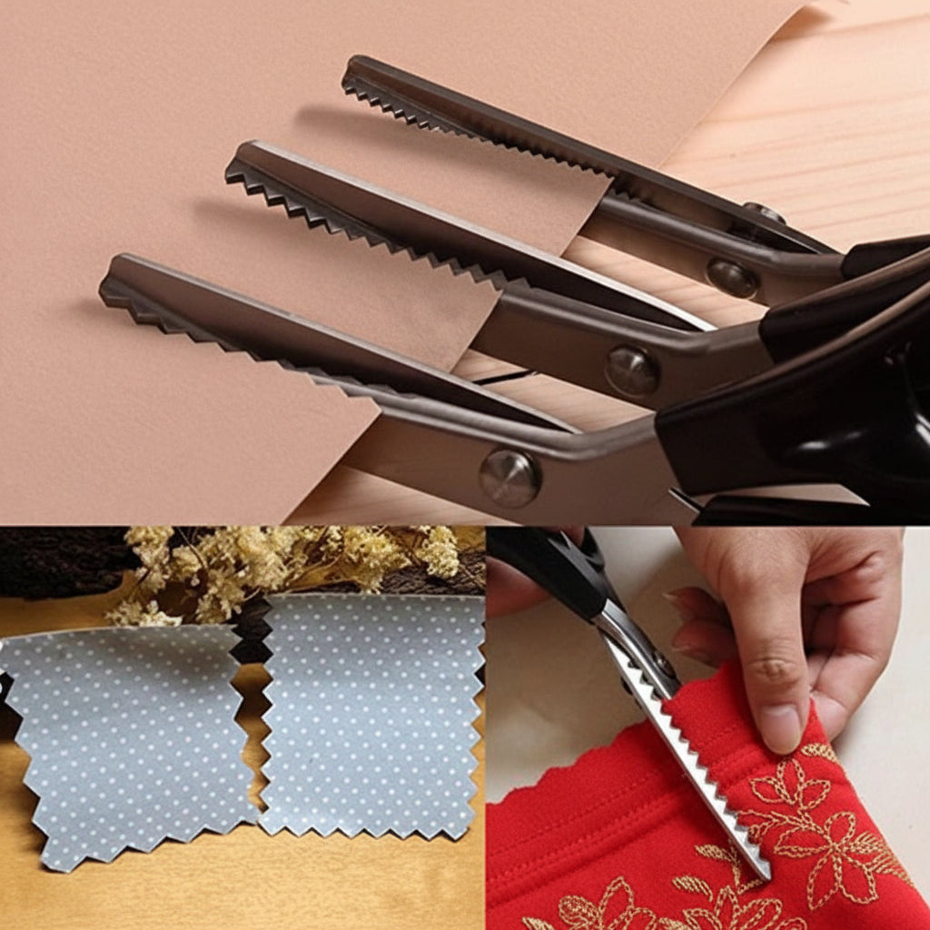 Tijeras de zigzag para tela Tijeras de acero inoxidable para costura y manualidades