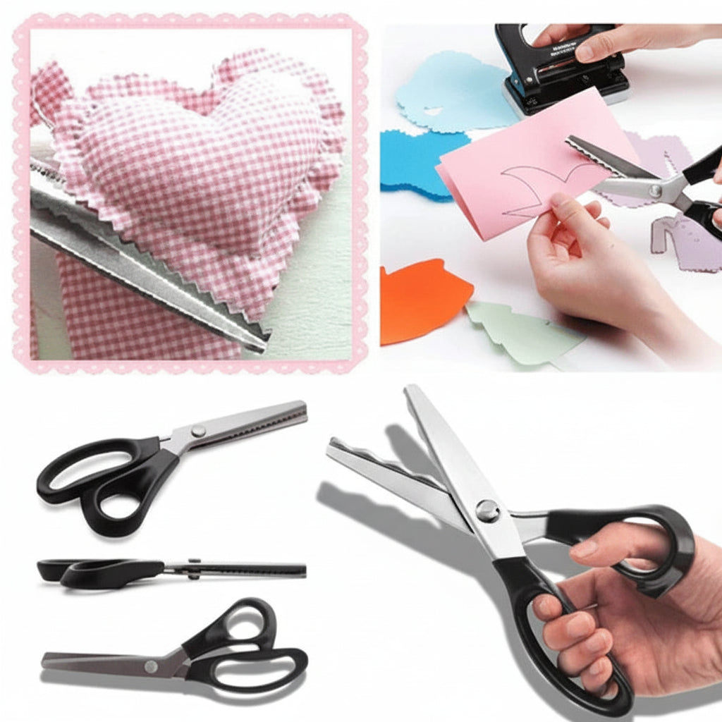 Tijeras de zigzag para tela Tijeras de acero inoxidable para costura y manualidades