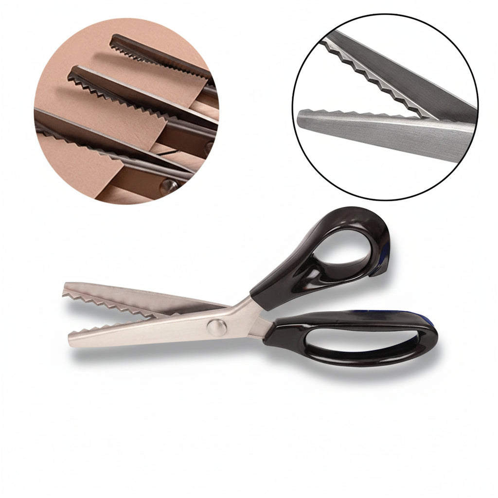 Tijeras de zigzag para tela Tijeras de acero inoxidable para costura y manualidades