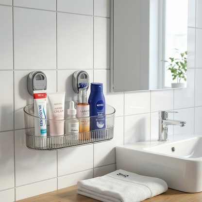 Raft de perete adeziv fără găurire organizator pentru depozitare în bucătărie și baie