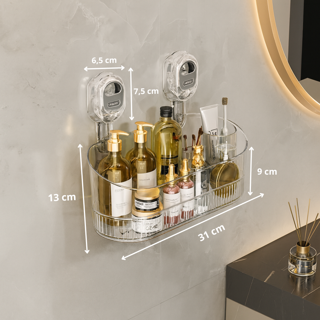 Raft de perete adeziv fără găurire organizator pentru depozitare în bucătărie și baie