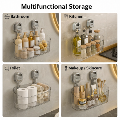 Raft de perete adeziv fără găurire organizator pentru depozitare în bucătărie și baie