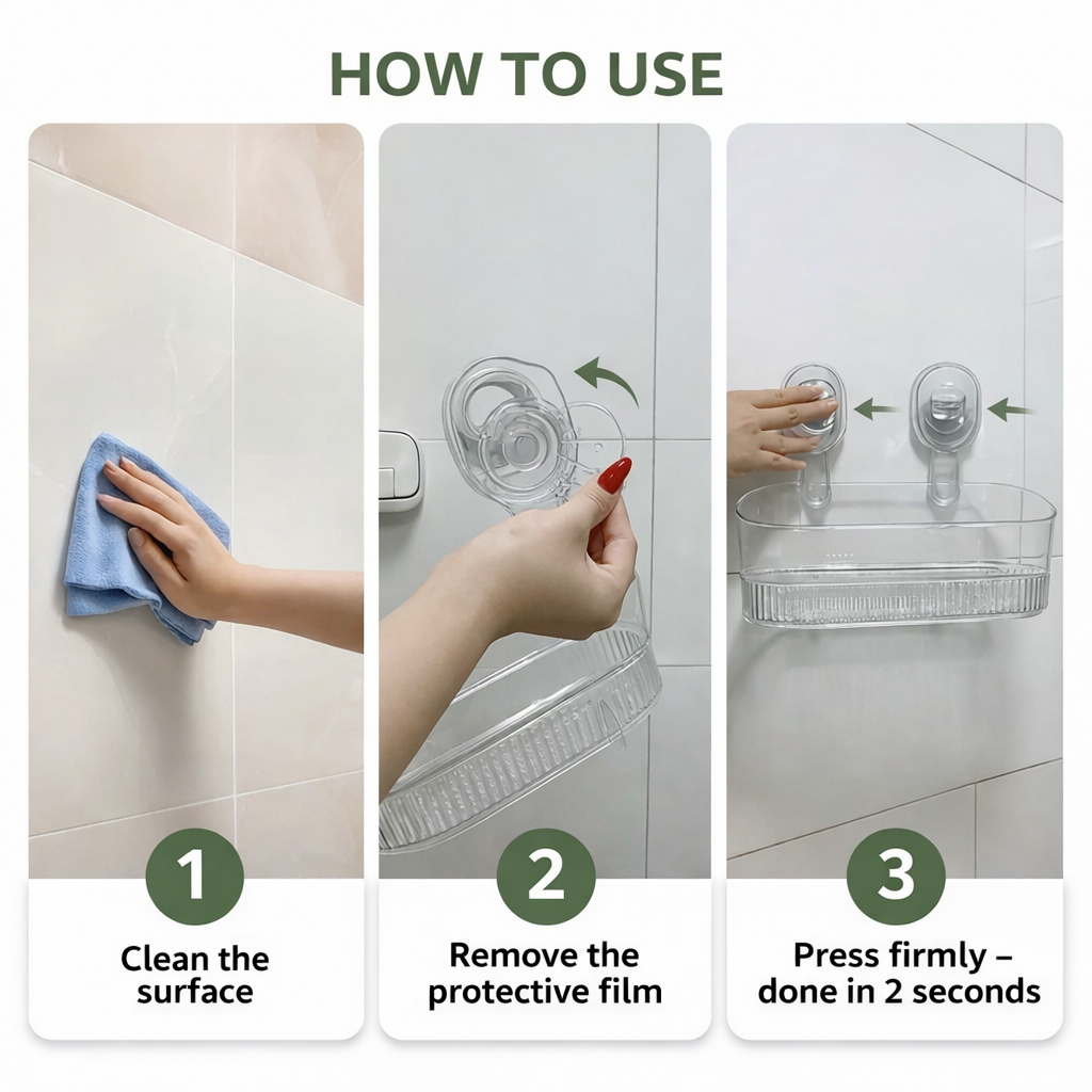 Raft de perete adeziv fără găurire organizator pentru depozitare în bucătărie și baie