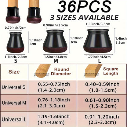 Chair Leg Floor Protectors Silicone Anti Scratch Furniture Caps