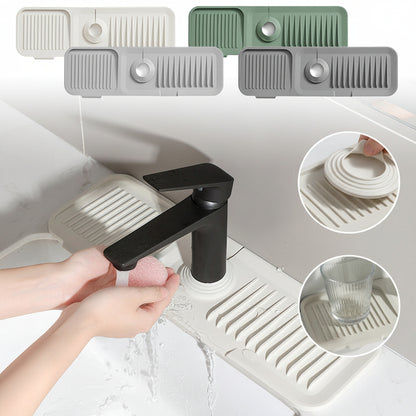 Covoraș pentru chiuvetă din silicon, colector pentru picurare robinet, cu design auto-drenant