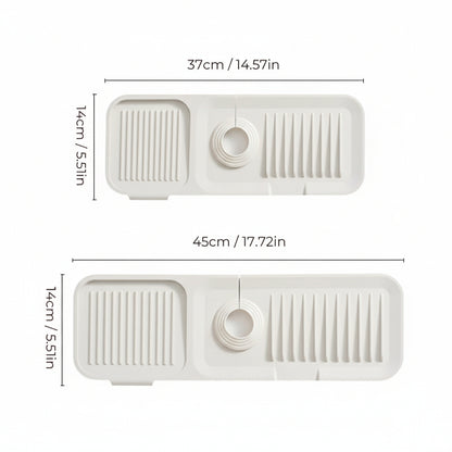 Covoraș pentru chiuvetă din silicon, colector pentru picurare robinet, cu design auto-drenant