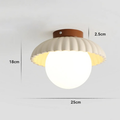 Iron gangloftlampe | Moderne glas- og metalloftlampe uden kant